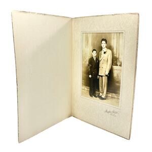 Antique Religious Portrait Photograph Young Men 1940s Mayfair Studio Brooklyn NY